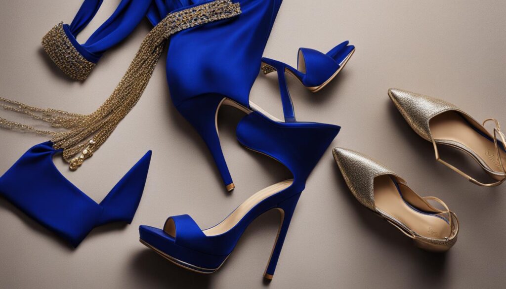 buty do kobaltowej sukienki