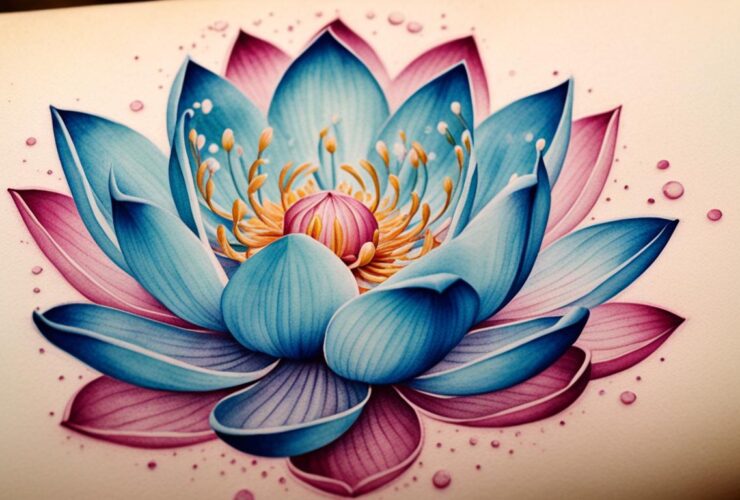 Tatuaż z kwiatem lotosu
