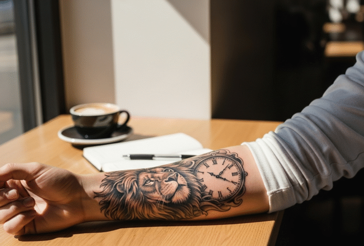 Tatuaż z lwem i zegarem – znaczenie
