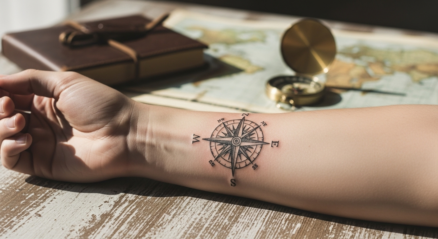 Tatuaż z różą wiatrów – znaczenie