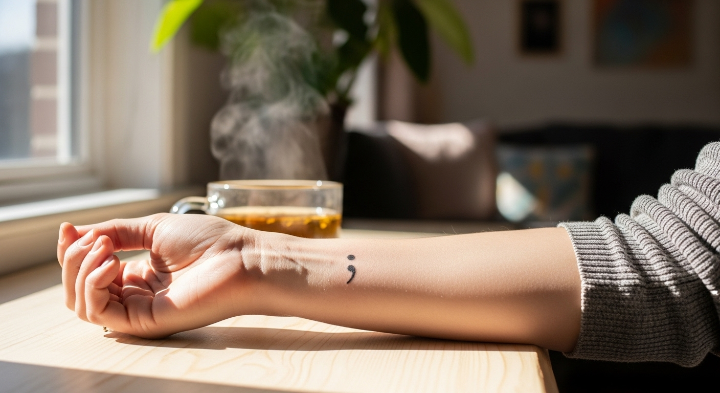 Tatuaż ze średnikiem – znaczenie